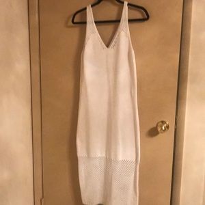 White knit crochet dress